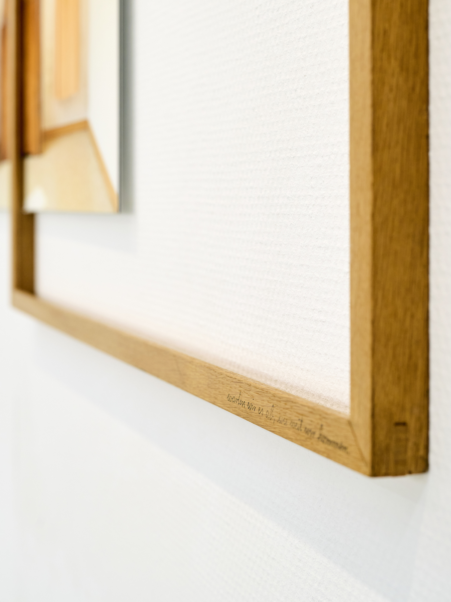 detail | quotes on frame | »let’s wait and see how far we get.« | »Leave everything as it is, we'll be back.« | »You young people always imagine it's so easy — but it's not.«